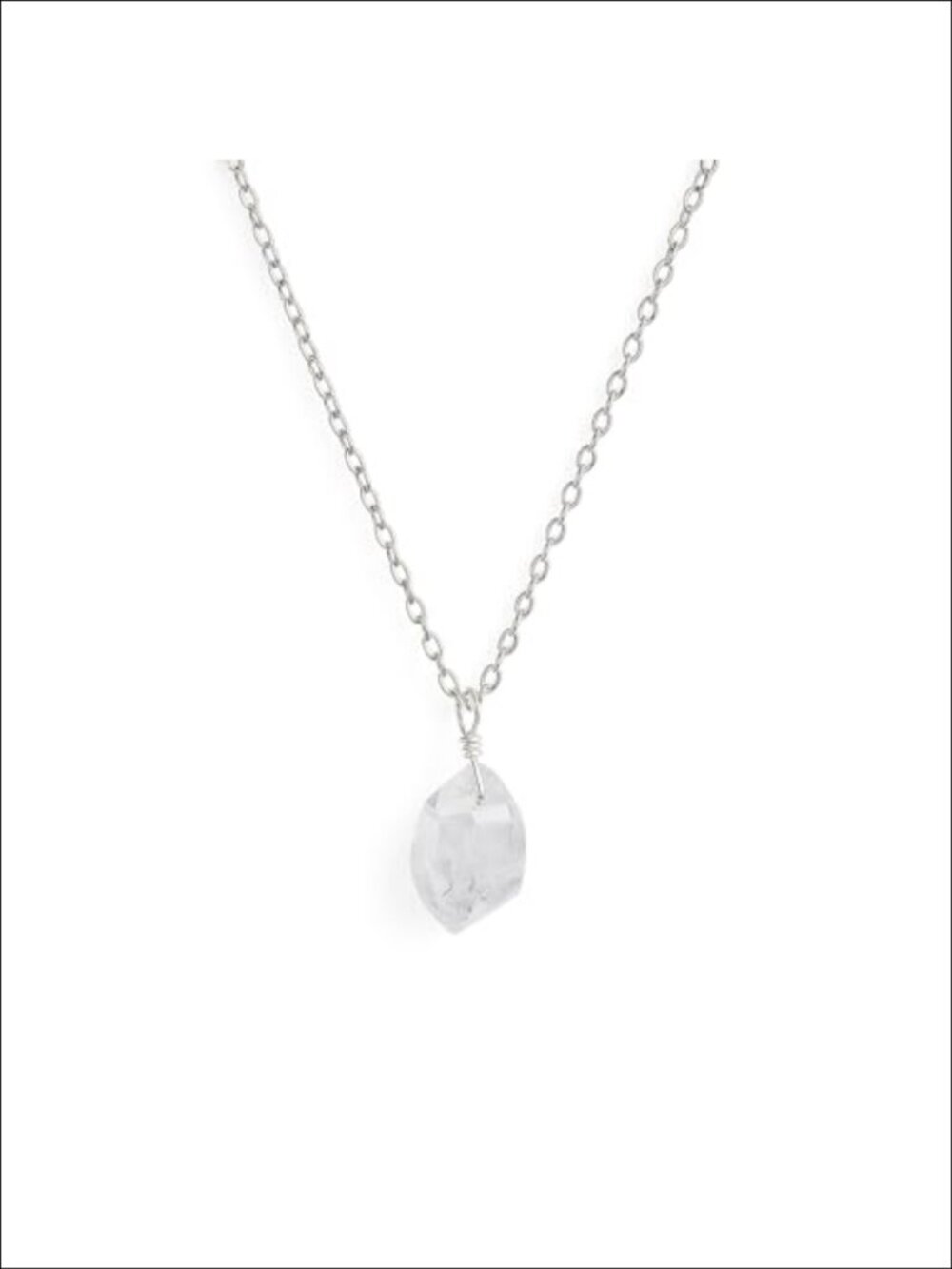 Raw Herkimer Diamond Necklace 925 Sterling Silver Adjustable Chain